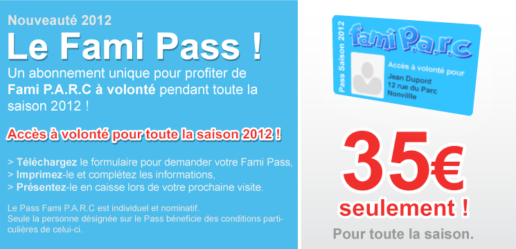 Fami Pass - 35€ pour toute la saison 2012